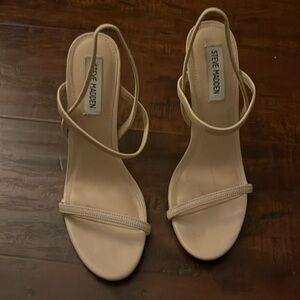 Beige strap heels